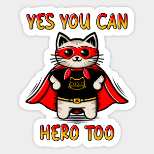 Super Hero Cat Sticker